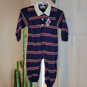 Vintage Disney Store Mickey Striped One Piece, Size Infants 9-12 Months